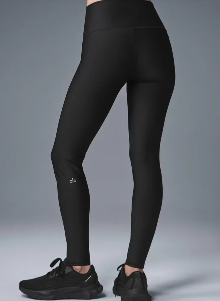 ALO Yoga High-Waist Airlift Leggings, Buttery Soft Tummy Control Yoga Pants for Women, Non-See-Through Workout Leggings - Black - Image 1